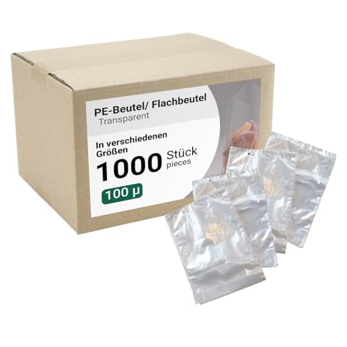 dm-folien PE-Beutel 1000 Stück I viele Größen I 250x400mm I Lebensmittelechte Flachbeutel 100µ I Transparente Beutel aus LDPE I Reißfeste Verpackungsbeutel für Lebensmittel & Dokumente von dm-folien gmbh