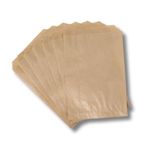 dm-folien Papiertüten I 2000 Stück I 120 x 180 + 20 mm I viele Größen I Tüten aus 40 g/m² Kraftpapier I Lebensmittelechte Brottüten I Recyclebare Kraftpapiertüten für Geschenke & Lebensmittel von dm-folien gmbh