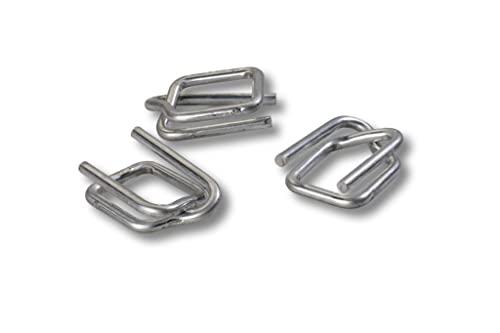 Metallklemmen Metallschnallen Klemmen für Umreifungsband Textilumreifungsband Metallschnalle für Polyester-Kraftbänder 35 mm 250 Stück im Pack von dm-folien gmbh