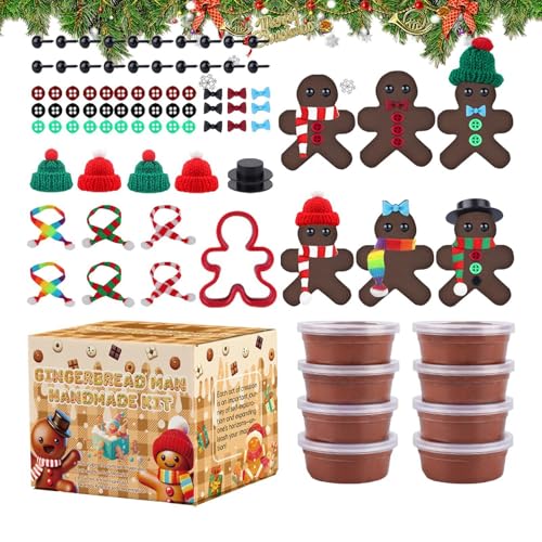 Lebkuchenmann-Bastelarbeiten, Lebkuchenmann-Ornament, Lebkuchenmann-Baumschmuck, Lebkuchenmann, Lebkuchenornament, Kunsthandwerk-Aktivitäten, lufttrocknende Modelliermasse für Winterpartys von dmqdu