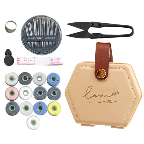 dmqdu Nähnadel-Set, Nähset für Anfänger, Nähset mit Reisegarnnadel, Reparaturset, Nähzubehör gefüllt mit Nähnadeln, Schere, Fingerhut, von dmqdu