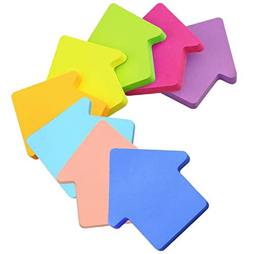 Bunte Sticky Notes, Selbstklebende Klebezettel 76 x 76 mm Hausform Farbige Haftnotizen für Büro Zuhause Schule Sitzung 560 Blatt insgesamt (8 Farbe) von dogmoon