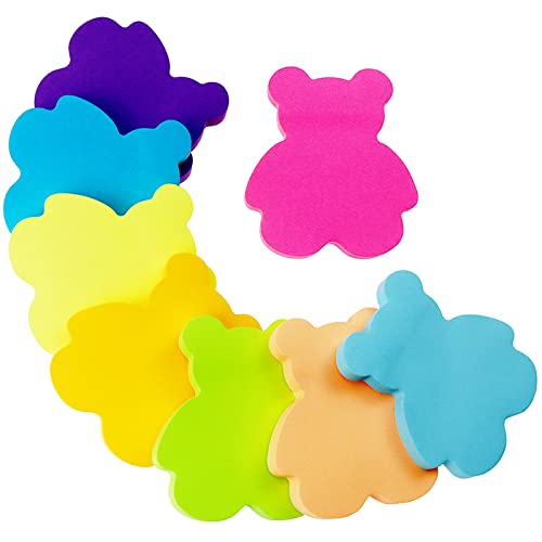 Farbige Haftnotizen, 560 Blatt Bärenform Selbstklebende Haftnotizzettel, Super Sticky Notes, Farbig Notizblöck für Büro Schule Zuhause(8 Farben, 76 x 76 mm) von dogmoon