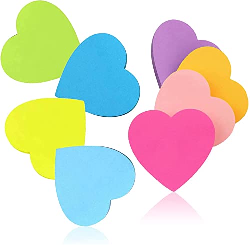 Farbige Haftnotizen, 560 Blatt Herz Notizzettel, Super Sticky Notes, Selbstklebende Haftnotizzettel Farbig Notizblöck für Büro Schule Zuhause 8 Farben 76 x 76 mm Farbige Haftnotizen, 560 Blatt Herz Notizzettel, Super Sticky Notes, Selbstklebende Haftnotizzettel Farbig Notizblöck für Büro Schule Zuhause 8 Farben 76 x 76 mm von dogmoon