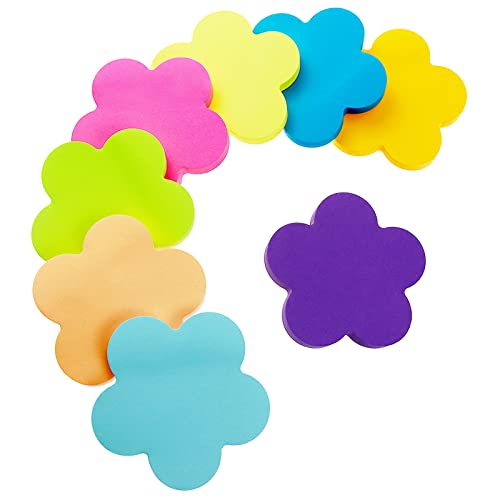 Farbige Haftnotizen, 560 Blatt Pflaumenform Selbstklebende Haftnotizzettel, Super Sticky Notes, Farbig Notizblöck für Büro Schule Zuhause(8 Farben, 76 x 76 mm) von dogmoon