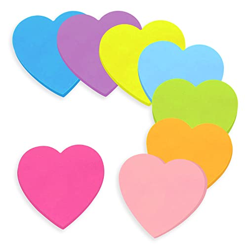 Haftnotizen, 560 Blatt, Herzform, selbstklebend, Farbe, Haftnotizen, Lesezeichen, Büro, 8 Farben, 76 x 76 mm Haftnotizen, 560 Blatt, Herzform, selbstklebend, Farbe, Haftnotizen, Lesezeichen, Büro, 8 Farben, 76 x 76 mm von dogmoon