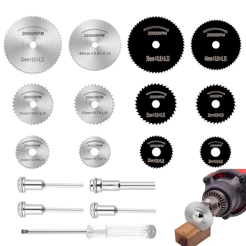 Hochgeschwindigkeitsstahlklingen, 16 Stück Kreissägeblätter Set mit Schraubendreher, kleine Kreissäge Stahlklingen, Mini Kreissägeblatt zum Schneiden von Holz Kunststoff und Metall Hochgeschwindigkeitsstahlklingen, 16 Stück Kreissägeblätter Set mit Schraubendreher, kleine Kreissäge Stahlklingen, Mini Kreissägeblatt zum Schneiden von Holz Kunststoff und Metall von dogmoon