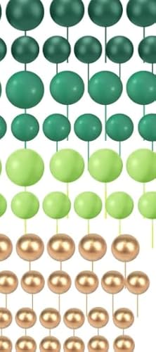 Kugel-Kuchenaufsätze, 108 Stück, runde Kugel-Kuchenaufsätze, Mini-Ballon-Kuchendekoration, Kuchendekorationen für selbstgemachte Hochzeitsparty, Geburtstag, Kuchendekoration (Grün, Gold) von dogmoon