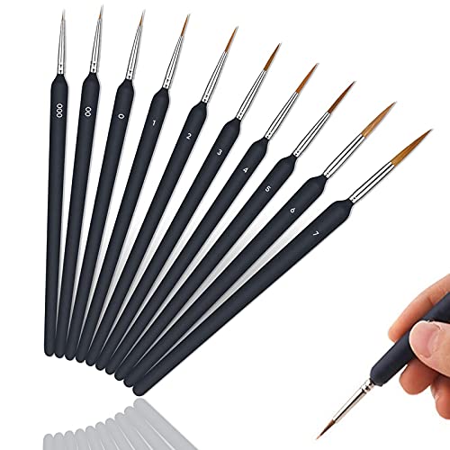 Pinselset Malen, 10 Stück Detail Acrylfarben Pinselset, Künstlerpinsel, Feine Detail Pinsel für Acrylfarben Wasserfarben Miniaturen und Nageldesign Pinselset Malen, 10 Stück Detail Acrylfarben Pinselset, Künstlerpinsel, Feine Detail Pinsel für Acrylfarben Wasserfarben Miniaturen und Nageldesign von dogmoon