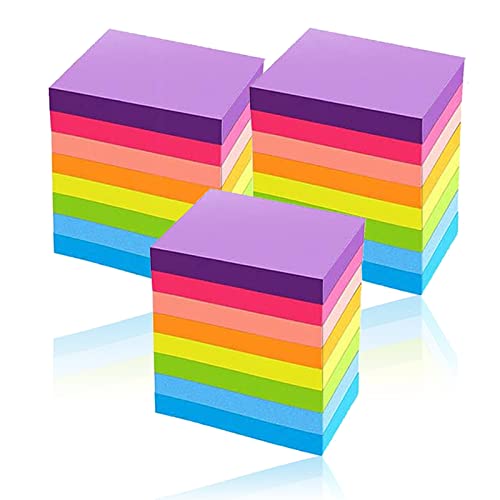 Dogmoon Sticky Notes, 1600 Blatt Elbstklebende Haftnotizzettel, Farbige Haftnotizen, Zettel Farbig Notizblöcke für Büro Schule Zuhause (38 x 50 mm, 8 Farben) von dogmoon