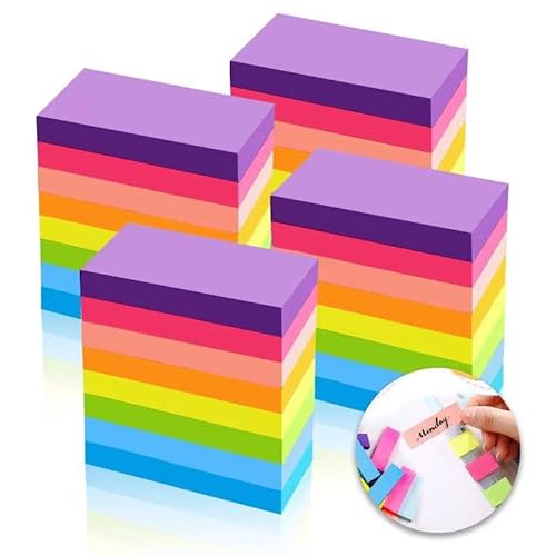 Sticky Notes, 1600 Blatt Elbstklebende Haftnotizzettel, Bunte Klebezettel, Notizblöcke, Selbstklebende Notizzettel für Büro Schule Zuhause(76mm x 26mm) von dogmoon