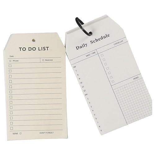 dohobby 2 Packungen To-Do-Listen-Notizblock, Tagesplaner, Planer mit verstellbarer Ringschnalle, Bürobedarf, Schreibwaren (52 Blatt/Packung) von dohobby