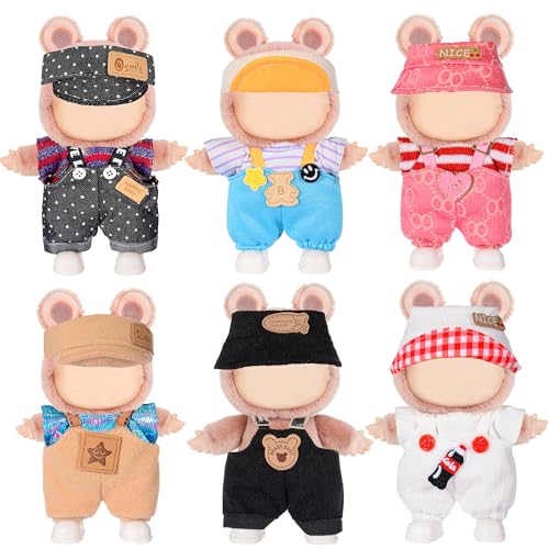 dollbie 17cm Puppen Mode Kleidung und Zubehör Insgesamt 6 Sets Inklusive Outfit- weich & stilvoll Kostüm Payset (Puppe Nicht enthalten) von dollbie