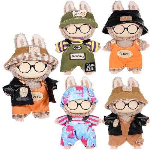 Insgesamt 4 Sets, Mode-Puppenkleidungszubehör für 17 cm große Puppen, umfassen: 4 Hüte, 4 Hosen, 3 Oberteile, weiches und stilvolles Kostümzubehör (Puppe und Brille sind nicht im Lieferumfang Insgesamt 4 Sets, Mode-Puppenkleidungszubehör für 17 cm große Puppen, umfassen: 4 Hüte, 4 Hosen, 3 Oberteile, weiches und stilvolles Kostümzubehör (Puppe und Brille sind nicht im Lieferumfang von dollbie