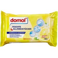 domol feuchte Allzweck-Reinigungstücher Citrus 1-lagig weiß, 50 Tücher von domol