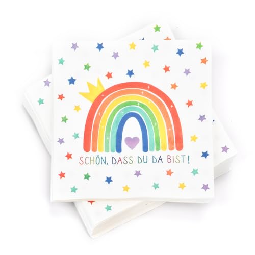 100 Stück Servietten Regenbogen, Geburtstag Servietten Einschulung, Regenbogen Servietten für Taufe, Konfirmation Kommunion Tischdeko, Regenbogen Party, 33 x 33 cm 100 Stück Servietten Regenbogen, Geburtstag Servietten Einschulung, Regenbogen Servietten für Taufe, Konfirmation Kommunion Tischdeko, Regenbogen Party, 33 x 33 cm von doneches