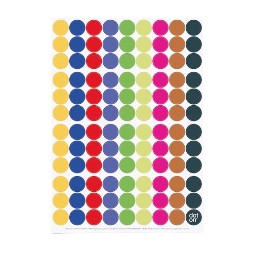 dot on Klebepunkte fridas 20 mm | 107 Sticker | perfekt als Ergänzung für alle dot on Kalender | Aufkleber Klebepunkte dots Planen Organisation Motivation Dekoration von dot on