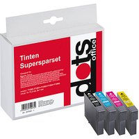 dots  schwarz, cyan, magenta, gelb Druckerpatronen kompatibel zu EPSON T1295, 4er-Set von dots