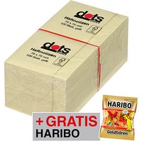 AKTION: dots Haftnotizen Standard 221940 gelb 12 Blöcke + GRATIS HARIBO GOLDBÄREN 100g von dots