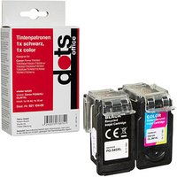 dots  schwarz, color Druckerpatronen kompatibel zu Canon PG560XL/CL561XL, 2er-Set von dots