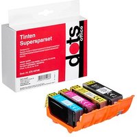 dots  schwarz, cyan, magenta, gelb Druckerpatronen kompatibel zu Canon PGI-520 BK, CLI-521 C/M/Y, 4er-Set von dots