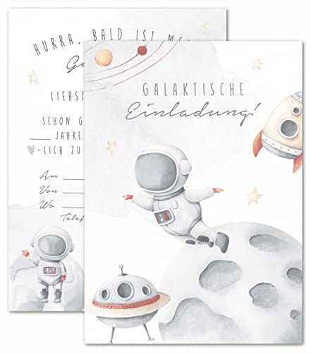 double critical Lemmami Papeterie Einladungskarten Kindergeburtstag Jungen DIN A6 Einladung Geburtstag Astronaut Weltraum Geburtstagseinladung Geburtstagsfeier von double critical