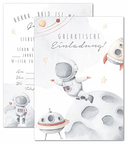 Lemmami Papeterie Einladungskarten Kindergeburtstag Jungen DIN A6 Einladung Geburtstag Astronaut Weltraum Geburtstagseinladung Geburtstagsfeier von double critical
