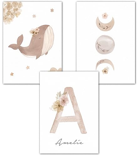 double critical Wandbilder Kinderzimmer Poster 3er Set Name personalisiert Bild Babyzimmer Boho Wal Mondphase Poster Mädchen Wanddeko A4 A3 Rosa Beige double critical Wandbilder Kinderzimmer Poster 3er Set Name personalisiert Bild Babyzimmer Boho Wal Mondphase Poster Mädchen Wanddeko A4 A3 Rosa Beige von double critical