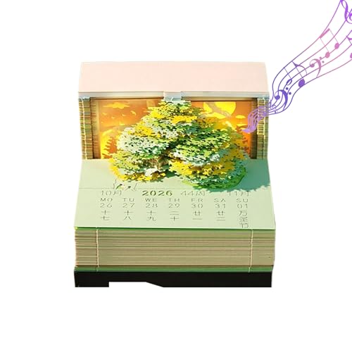 doyandader 3D Schreibtischkalender 2026 | Papierskulptur Kunstkalender - Abreißbarer Papier Skulptur Notizblock Für Nachttisch Home Office Schule Konferenzräume von doyandader