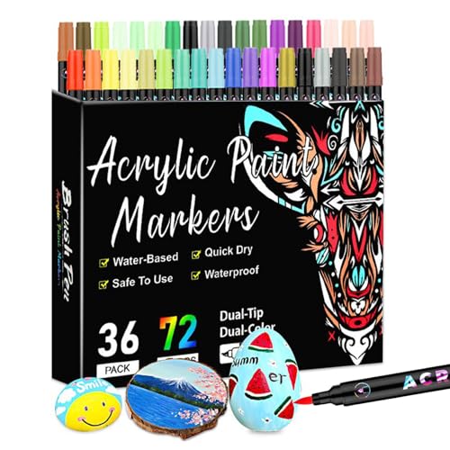doyandader Acrylmarker | 72 Farben Doppelspitze Marker Für Erwachsene - Bildungsmaterial für Büro Schule Bildung zu Hause Basteln Dekorationen Kinder Erwachsene doyandader Acrylmarker | 72 Farben Doppelspitze Marker Für Erwachsene - Bildungsmaterial für Büro Schule Bildung zu Hause Basteln Dekorationen Kinder Erwachsene von doyandader