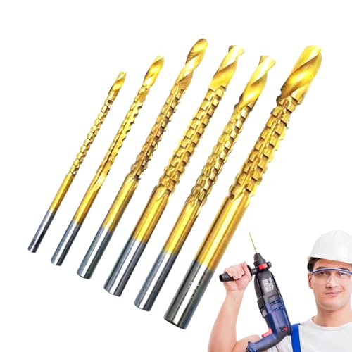 doyandader Bohrerbits | 6-teiliges Metallbohrer-Set für Stahl | Präzises Bohren Schnellwechsel Rutschfest für Auto Holz Haus Trockenbau Mauerwerk Beton Glas von doyandader