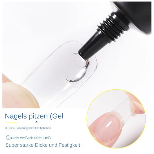 doyandader Gelnageltipps Kleber, Gelnagelkleber | Extra starker Nagelverlängerung Kleber Basismantel | Langlebige Tipps für Kunstdesign, Fingernagelpolierbasis für Anfänger und Fachleute von doyandader
