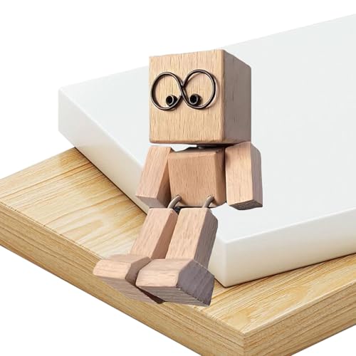 doyandader Wackelnder Holzmann, Figuren Deko Für Tisch, Schüttelnde Holzmann Figur, Shaking Wooden Man Figurine, Holzfigur Mit Wackelbeinen,für Reisen, Pendeln Und Zuhause (Nicht Magnetisch) von doyandader