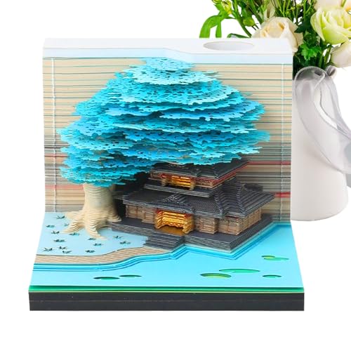 doyandader Zeitmesserkalender | Skulpturenkalender – Blumenbaumhaus-Design, Kunst-Notizblock mit leichtem Abreiß-Memo für Klassenzimmer, Urlaub, Pendeln, Workout, Lehrer, Zuhause von doyandader