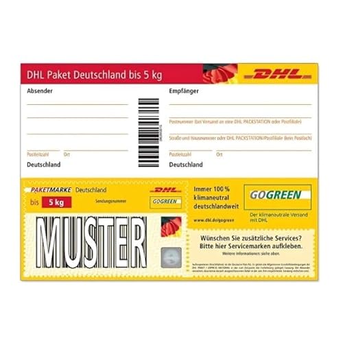 DHL PAKETMARKE Deutschland bis 5 kg, CO2-kompensiert, Versand an Packstation, Gurtmaß max. 300 cm 10 stück von drahoma anatolian crafts