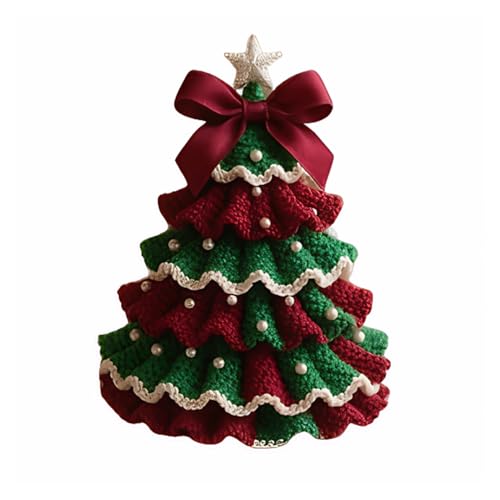 drburpily DIY Weihnachtsset – handgefertigtes Weihnachtsset, Weihnachtsfarbset enthält Garn, Perlen, Anleitung, Weihnachtsgeschenke, rot und grün von drburpily