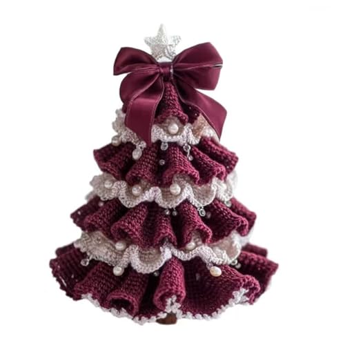 drburpily DIY Weihnachtsset – handgefertigtes Weihnachtsset, Weihnachtsfarbset enthält Garn, Perlen, Anleitung, Weihnachtsgeschenke, rot und weiß von drburpily