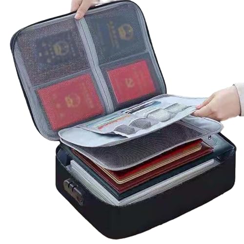 drburpily Wertsachen mit Passwortsperre Dateiaufbewahrungsbox Garantiert wasserdichter Oxford Stoff Datei Organizer Reise Dateiaufbewahrungsbox, Schwarz drburpily Wertsachen mit Passwortsperre Dateiaufbewahrungsbox Garantiert wasserdichter Oxford Stoff Datei Organizer Reise Dateiaufbewahrungsbox, Schwarz von drburpily