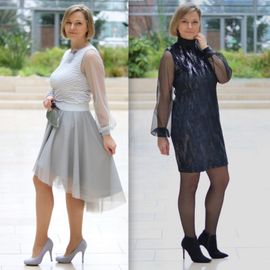 Shirt/Kleid LACONA + Rock CLARIE XS-XXXL von drei eMs