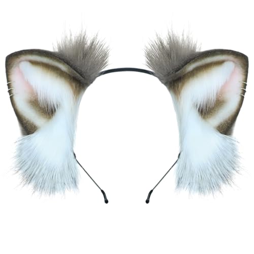 dressfan Katzenohren Haarreif Stirnband Niedlich Katze kostüm Verkleidung Zubehör,Damen & Mädchen Party Neko Cosplay Kostüm Accessoire zu Karneval & Fasching & Halloween,Braun+Weiß dressfan Katzenohren Haarreif Stirnband Niedlich Katze kostüm Verkleidung Zubehör,Damen & Mädchen Party Neko Cosplay Kostüm Accessoire zu Karneval & Fasching & Halloween,Braun+Weiß von dressfan