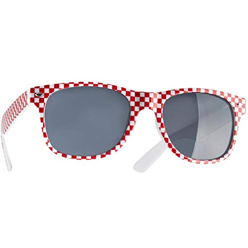 dressforfun Retro Brille, Party Sonnenbrille, Kariertes Gestell, für 90er Jahre Party, Oktoberfest, Ballermann Mottopartys, Fotobox Accessoires, Festival Gadget, JGA Zubehör - rot/weiß, 1 Stück dressforfun Retro Brille, Party Sonnenbrille, Kariertes Gestell, für 90er Jahre Party, Oktoberfest, Ballermann Mottopartys, Fotobox Accessoires, Festival Gadget, JGA Zubehör - rot/weiß, 1 Stück von dressforfun