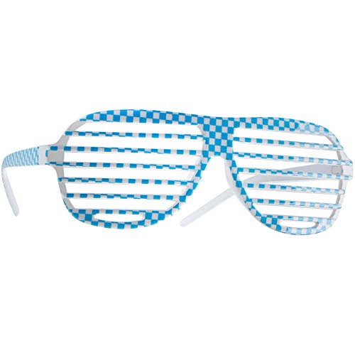dressforfun retro Brille, Party Sonnenbrille, kariertes Gestell, für 90er Jahre Party, Oktoberfest, Ballermann Mottopartys, Fotobox Accessoires, Festival Gadget - Gitterbrille blau/weiß, 1 Stück dressforfun retro Brille, Party Sonnenbrille, kariertes Gestell, für 90er Jahre Party, Oktoberfest, Ballermann Mottopartys, Fotobox Accessoires, Festival Gadget - Gitterbrille blau/weiß, 1 Stück von dressforfun