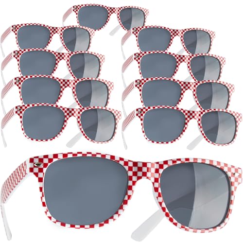 dressforfun retro Brille, Party Sonnenbrille, kariertes Gestell, für 90er Jahre Party, Oktoberfest, Ballermann Mottopartys, Fotobox Accessoires, Festival Gadget, JGA Zubehör - rot/weiß, 10er Set dressforfun retro Brille, Party Sonnenbrille, kariertes Gestell, für 90er Jahre Party, Oktoberfest, Ballermann Mottopartys, Fotobox Accessoires, Festival Gadget, JGA Zubehör - rot/weiß, 10er Set von dressforfun