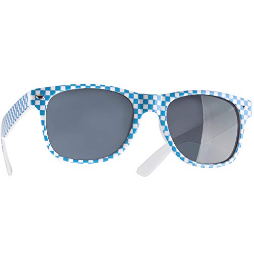 dressforfun Retro Brille, Party Sonnenbrille, Kariertes Gestell, für 90er Jahre Party, Oktoberfest, Ballermann Mottopartys, Fotobox Accessoires, Festival Gadget, JGA Zubehör - blau/weiß, 1 Stück dressforfun Retro Brille, Party Sonnenbrille, Kariertes Gestell, für 90er Jahre Party, Oktoberfest, Ballermann Mottopartys, Fotobox Accessoires, Festival Gadget, JGA Zubehör - blau/weiß, 1 Stück von dressforfun