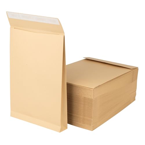 500 Stück C4 Faltentasche mit 3,8 cm Bodenfalte, 150 g/m² Materialstärke, Haftklebestreifen, Versandkuvert Verpackung, braune Versandtasche von druck.de