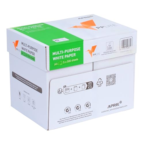 Basic Druckerpapier DIN A4 – 2.500 Blatt (5 x 500 Blatt) – Weißes PP Lite Mehrzweck Kopierpapier, CIE Weiße 150 – PEFC Siegel - Ideal für Büro und Heim (1 Karton | 2.500 Blatt) von druck.de
