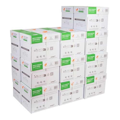 Basic Druckerpapier DIN A4 – 50.000 Blatt (20 x 5 x 500 Blatt) – Weißes PP Lite Mehrzweck Kopierpapier, CIE Weiße 150 – PEFC Siegel - Ideal für Büro und Heim (20 Kartons | 50.000 Blatt) von druck.de