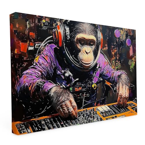 Keilrahmen Lustige Tiere, Wandbild gedruckt auf Künstlerleinwand, hochwertiger Kunstdruck, Stabiler 2cm Holzrahmen mit kratzfestem 280g starkem Canvas - 20L x 30B cm - DJ Afferl von druck.de