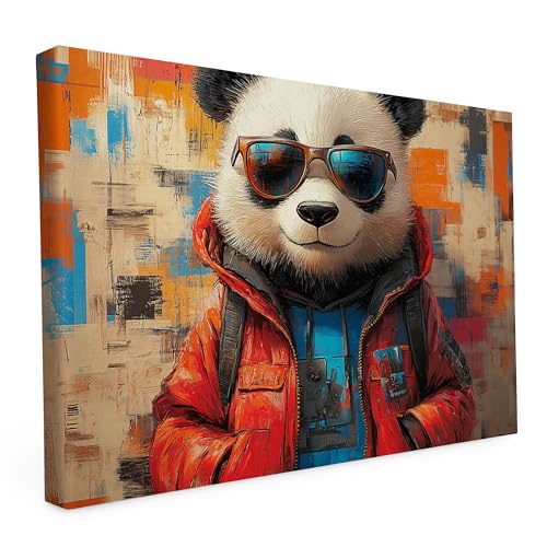 Keilrahmen Lustige Tiere, Wandbild gedruckt auf Künstlerleinwand, hochwertiger Kunstdruck, Stabiler 2cm Holzrahmen mit kratzfestem 280g starkem Canvas - 60L x 90B cm - Panda Feelgood Keilrahmen Lustige Tiere, Wandbild gedruckt auf Künstlerleinwand, hochwertiger Kunstdruck, Stabiler 2cm Holzrahmen mit kratzfestem 280g starkem Canvas - 60L x 90B cm - Panda Feelgood von druck.de