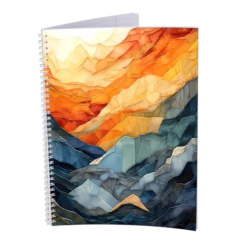 druck.de Collegeblock – 5 Stück – DIN A4 – 80 Blatt – 80g Volumenpapier – gelocht – Spiralbindung weiß – Korrekturrand – perforiert – Spiral Notizblock (Studenten, Liniert) von druck.de
